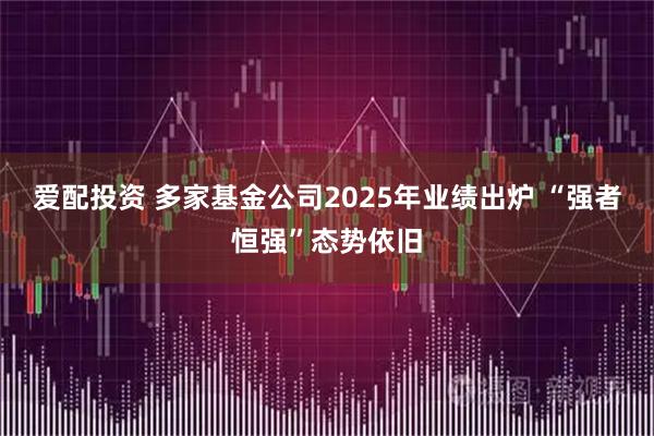 爱配投资 多家基金公司2025年业绩出炉 “强者恒强”态势依旧
